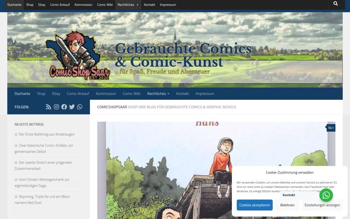 Screenshot of comicshopsaar.de