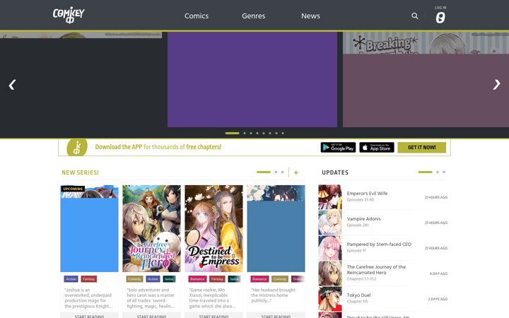 Screenshot of comikey.com