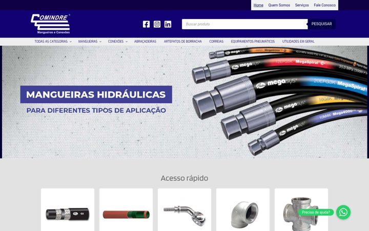 Ekrano kopija comindre.com.br