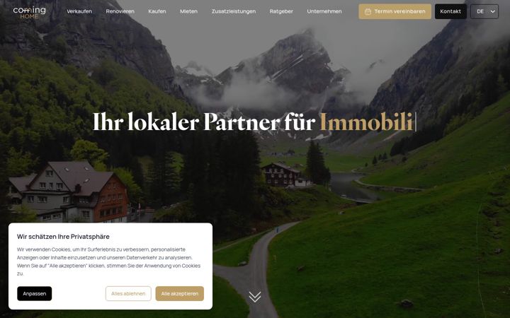 Screenshot of coming-home.ch
