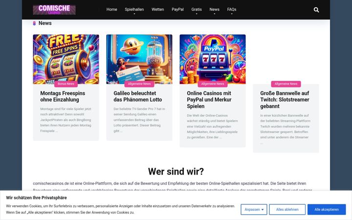 Screenshot of comischecasinos.de
