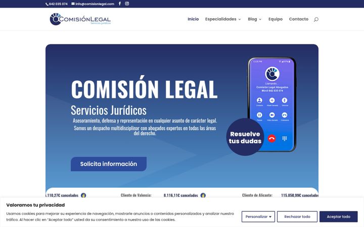 Screenshot of comisionlegal.com