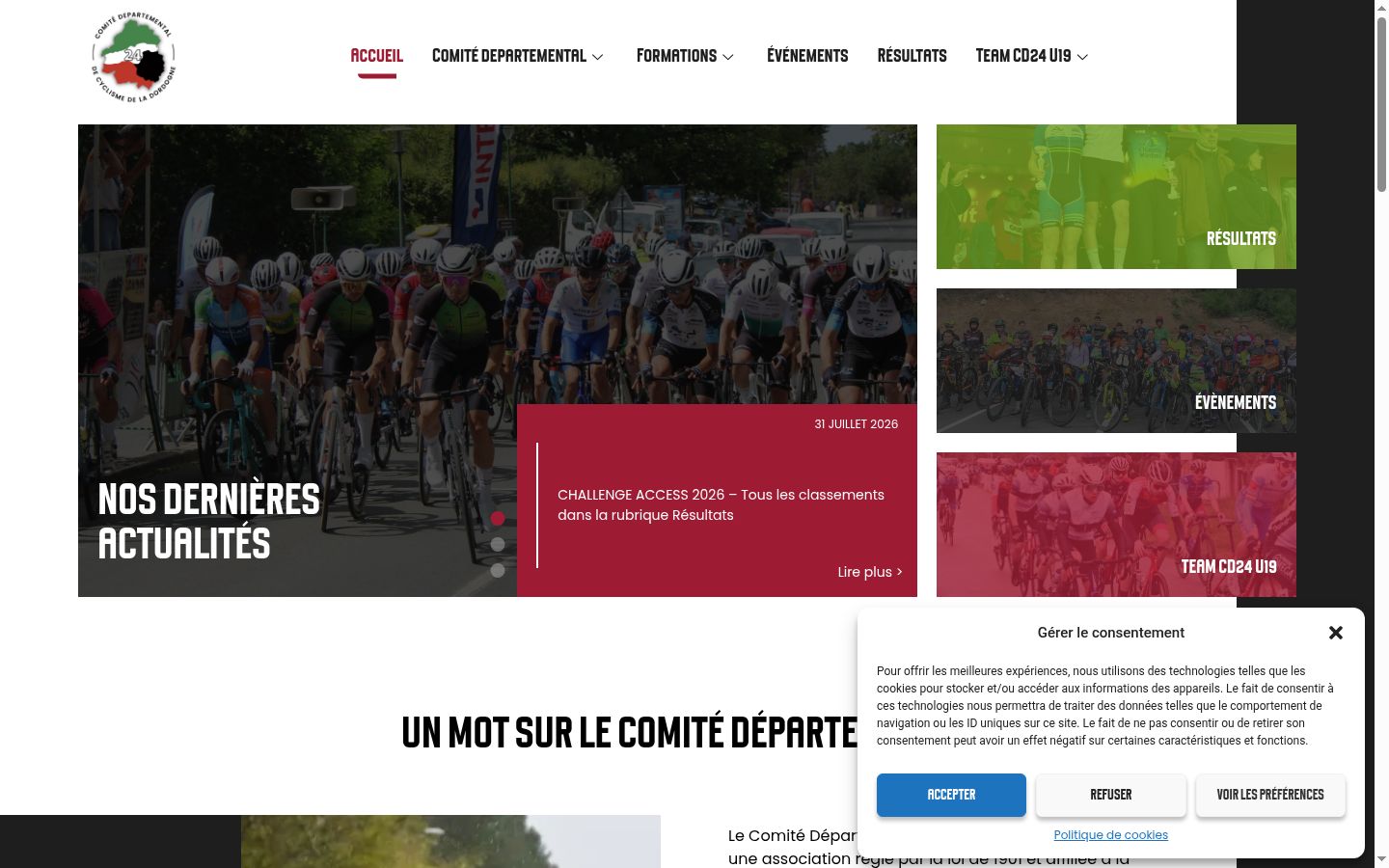Screenshot del banner di consenso mostrato prima di qualsiasi interazione