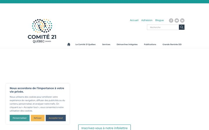 Screenshot ta' comite21quebec.org