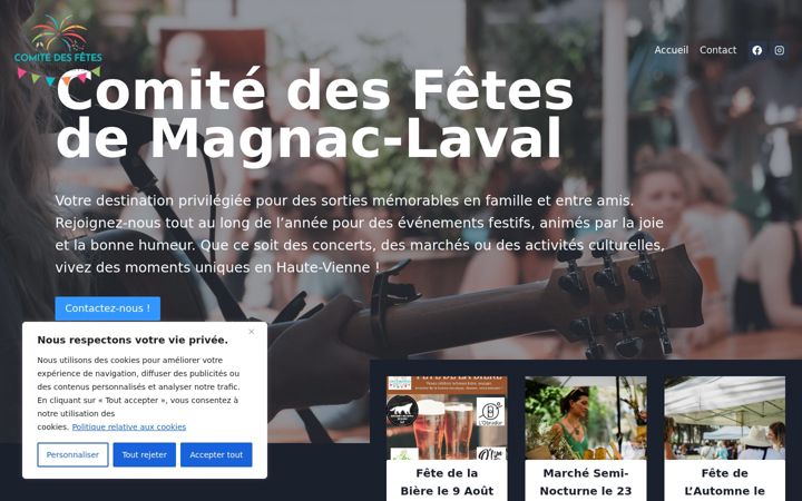 Snímek obrazovky comitedesfetesdemagnaclaval.fr
