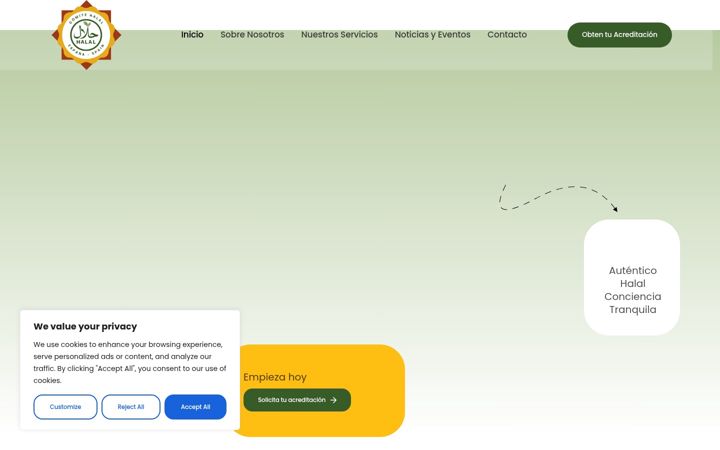 Screenshot ta' comitehalal.org