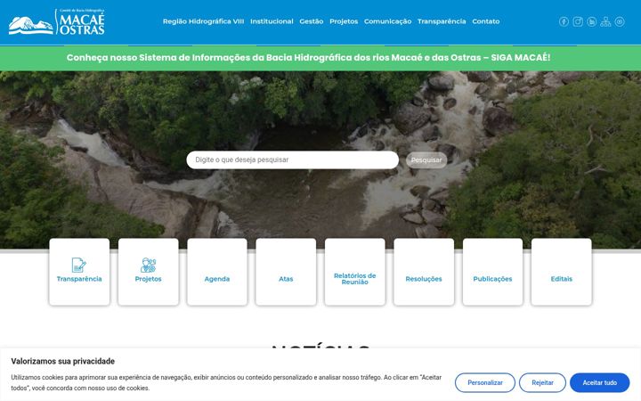 Screenshot of comitemacaeostras.org.br
