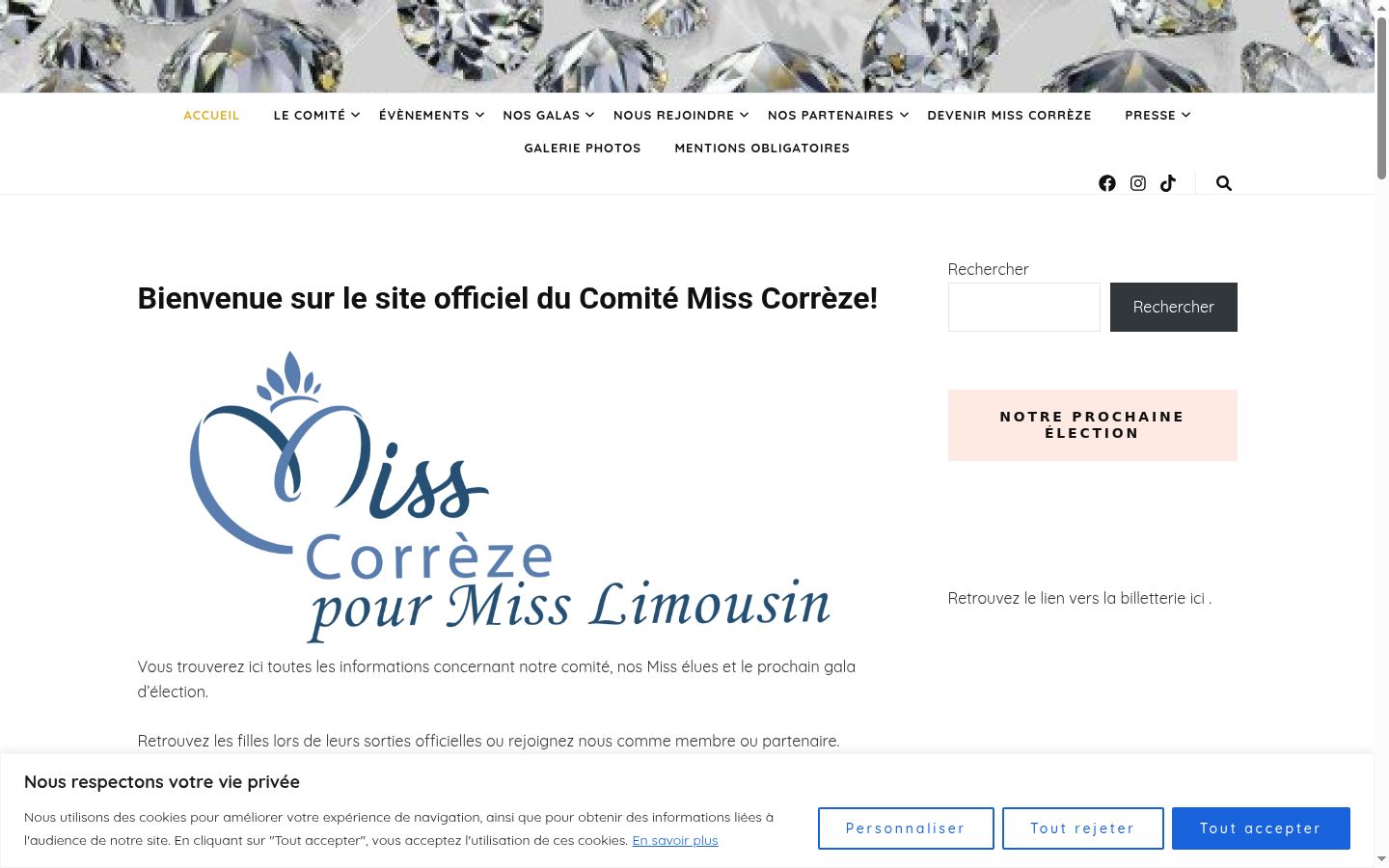 Screenshot del banner di consenso mostrato prima di qualsiasi interazione