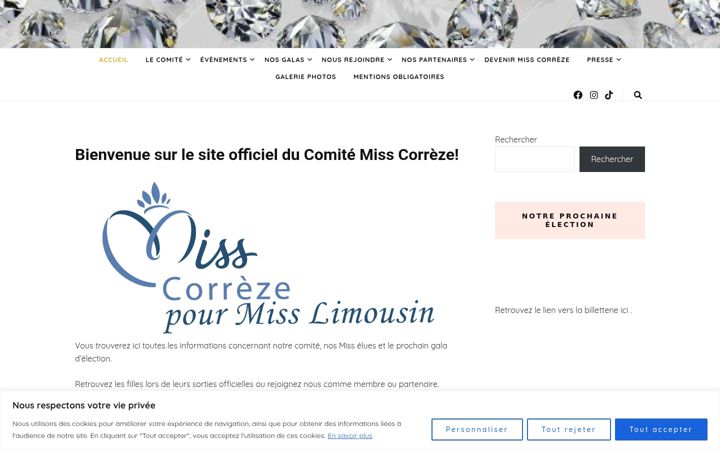 Snímek obrazovky comitemisscorreze.fr