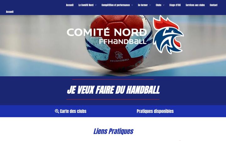 Snímek obrazovky comitenord-handball.fr