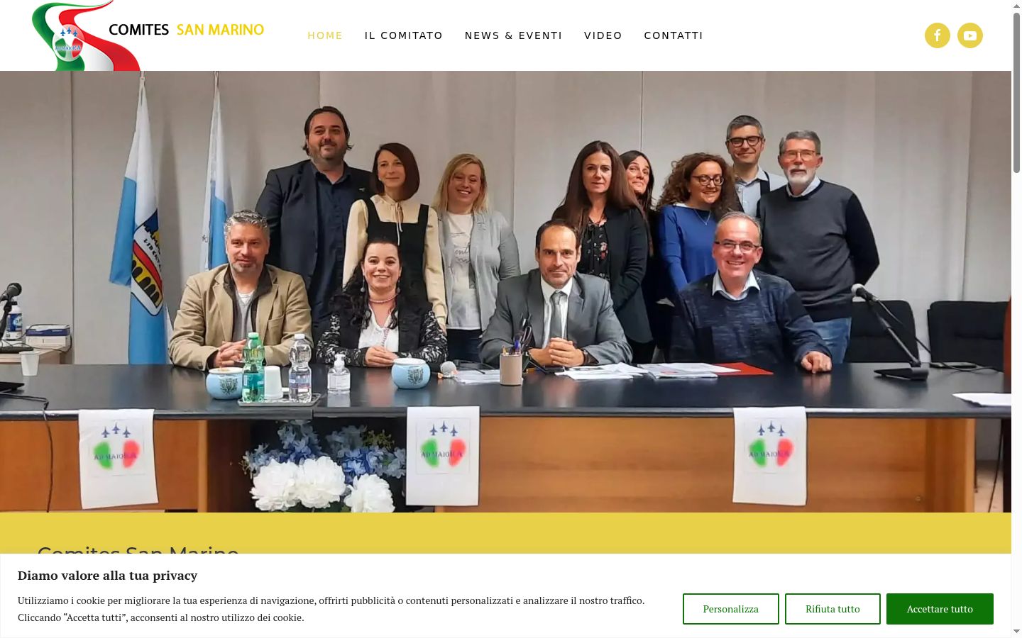 Screenshot del banner di consenso mostrato prima di qualsiasi interazione