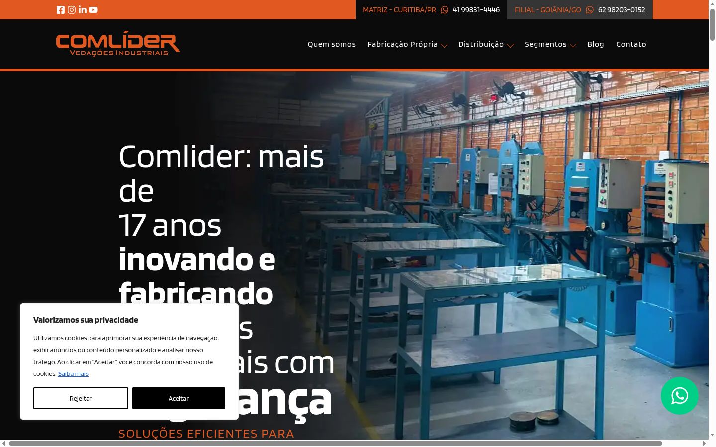 Screenshot del banner di consenso mostrato prima di qualsiasi interazione