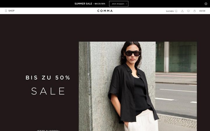 Snímek obrazovky comma-store.de