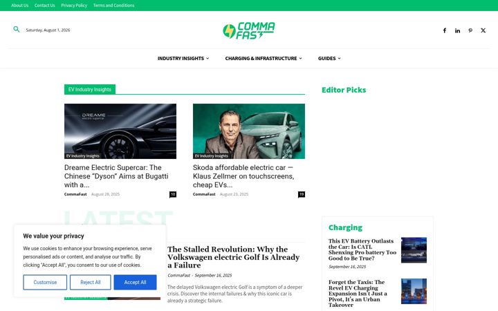 Screenshot of commafast.com
