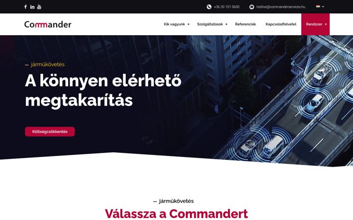 Screenshot ta' commanderservices.hu