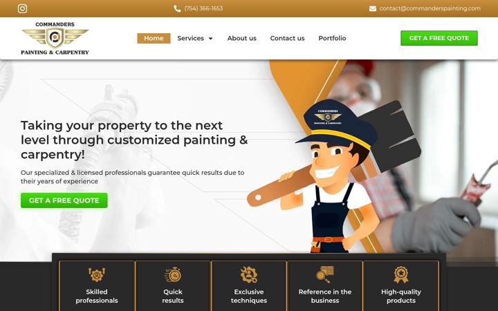 Screenshot of commanderspainting.com