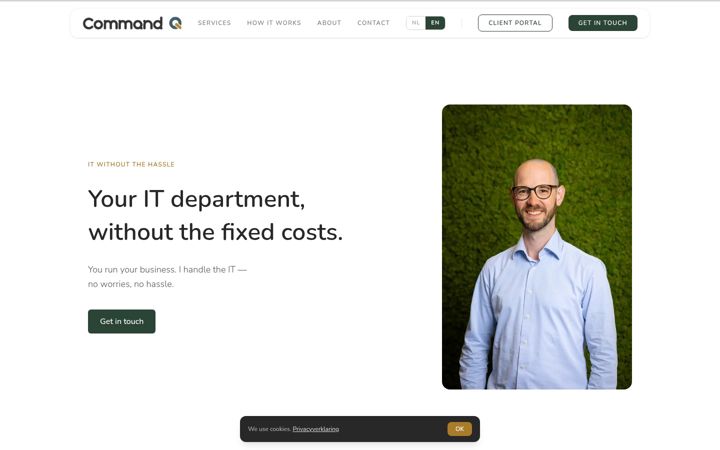 Screenshot of commandq.nl