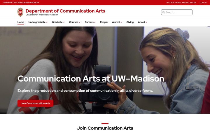 Screenshot von commarts.wisc.edu