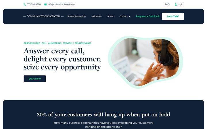Screenshot of commcenterpa.com