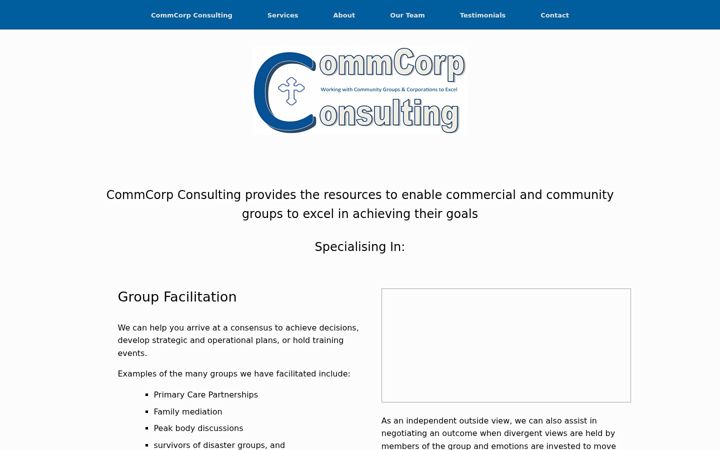 Screenshot of commcorpconsulting.com.au