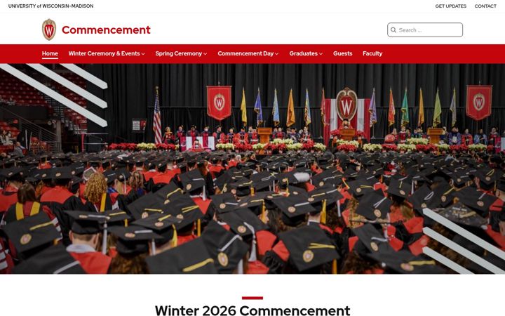 Screenshot von commencement.wisc.edu