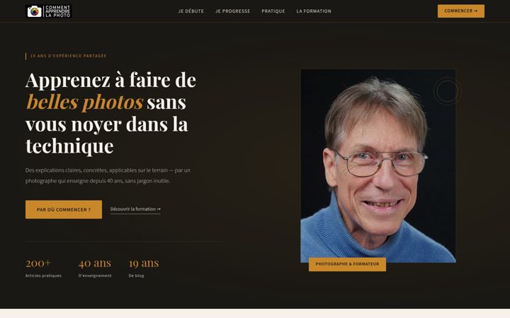 Snimka zaslona za comment-apprendre-la-photo.fr
