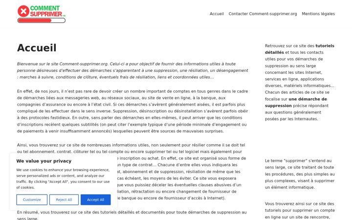 Snímek obrazovky comment-supprimer.org