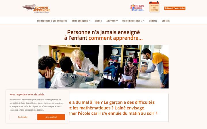 Snimka zaslona za commentapprendre.fr