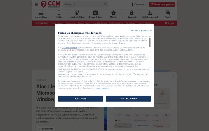 Skjámynd af commentcamarche.com