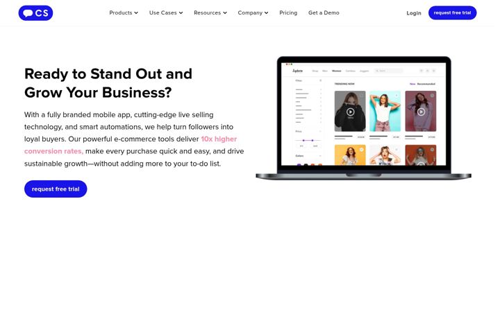 Screenshot of commentsold.com