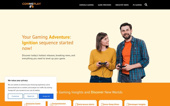 Screenshot of commeplay.com