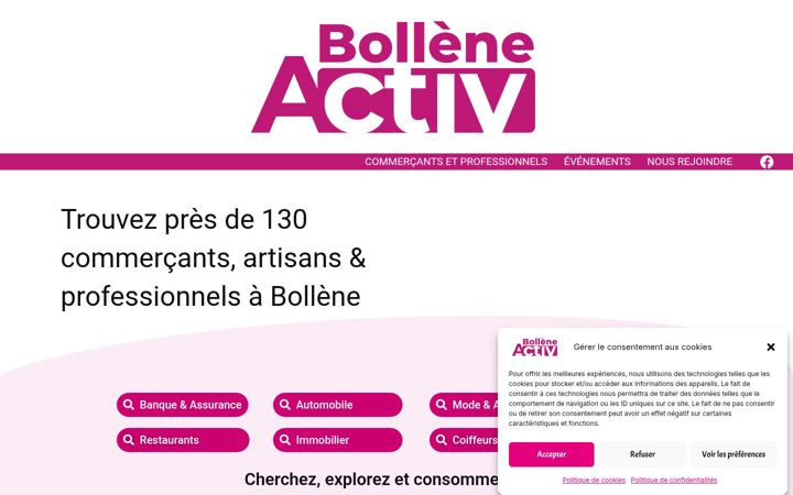 Screenshot of commerces-bollene.fr