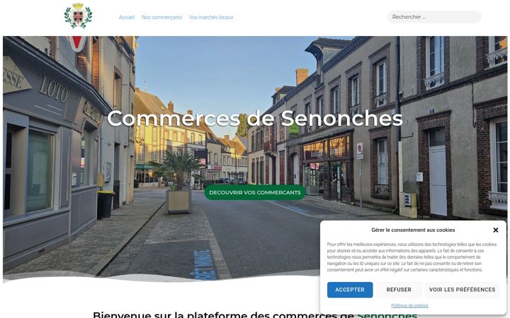 Екранна снимка на commerces-senonches.fr