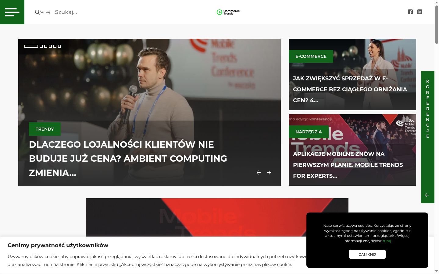Capture d'écran de la bannière de consentement affichée avant toute interaction