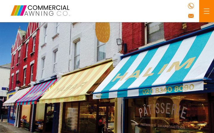 Skærmbillede af commercial-awnings.co.uk