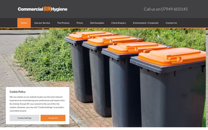 Screenshot of commercialbinhygiene.co.uk