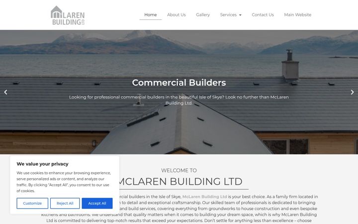 Screenshot of commercialbuildersisleofskye.co.uk