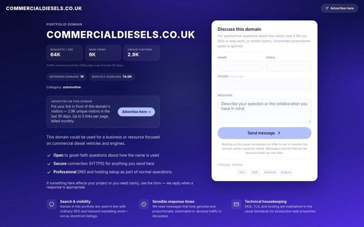 Screenshot of commercialdiesels.co.uk