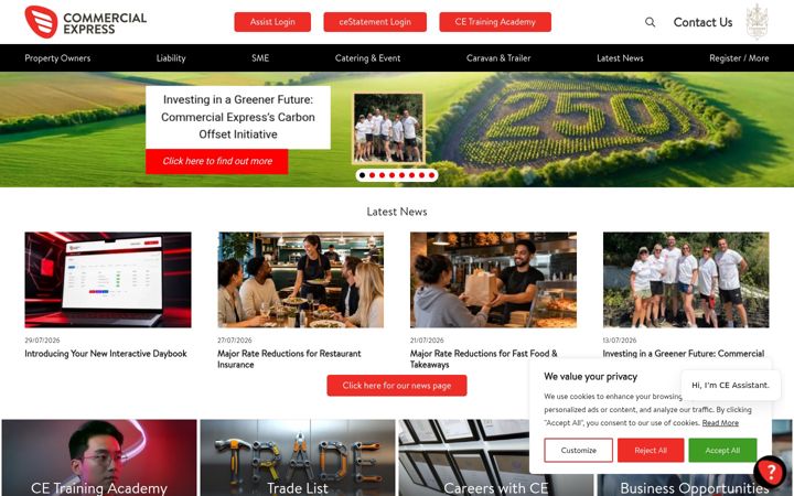 Screenshot of commercialexpress.co.uk