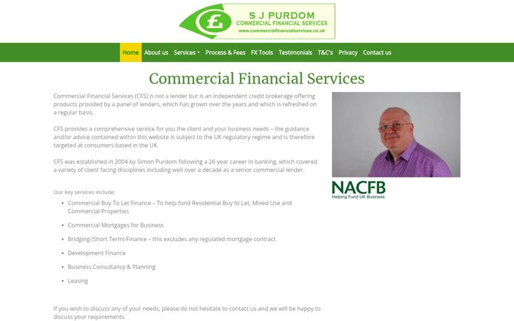 Skærmbillede af commercialfinancialservices.co.uk