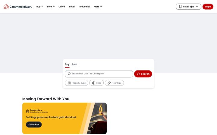 Screenshot of commercialguru.com.sg