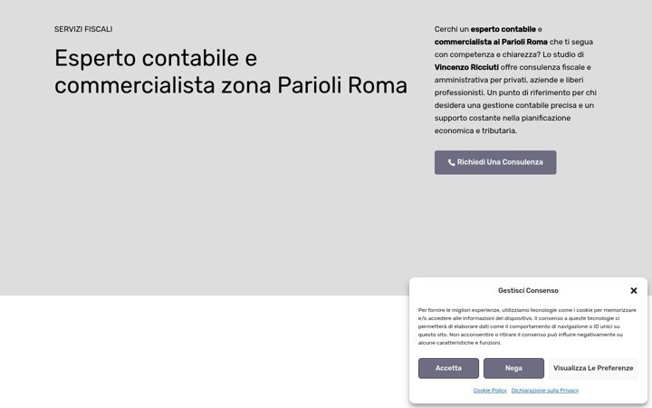 Screenshot of commercialistavincenzoricciuti.it