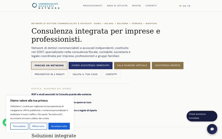 Screenshot stránky commercialistiavvocati.net