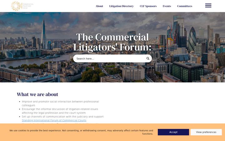 Screenshot of commerciallitigatorsforum.com