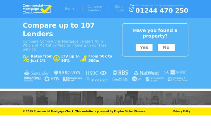 Screenshot of commercialmortgagecheck.co.uk