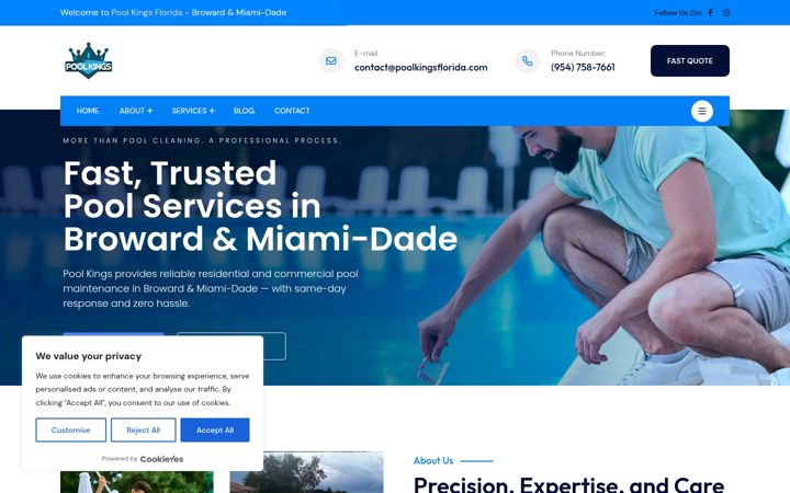 Screenshot of commercialpoolkings.com