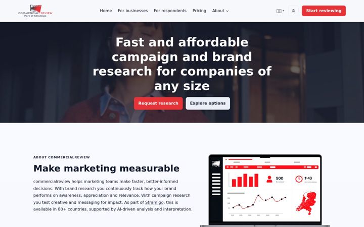 Screenshot of commercialreview.nl