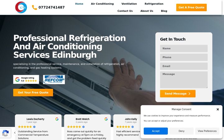 Skærmbillede af commercialtemperaturesolutions.co.uk