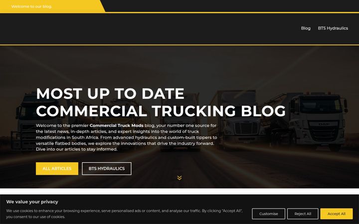 Snímek obrazovky commercialtruckmods.co.za