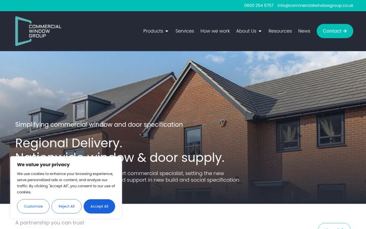Screenshot of commercialwindowgroup.co.uk